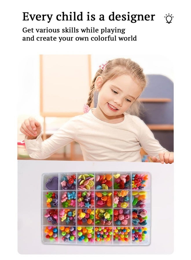 SYGA Beads for Kids Crafts Children's Jewelry Making Kit DIY Bracelets Necklace Hairband and Rings Craft Kits Birthday for 4, 5, 6, 7-Year-Old Little Girls-Multicolor (DIYBeadsSet-17) - Image 5